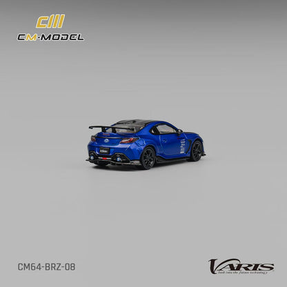 CM Model 1:64 Subaru BRZ Mk2 ZD8 Varis Arising-1 Metallic Blue with Extra Wheel-Set