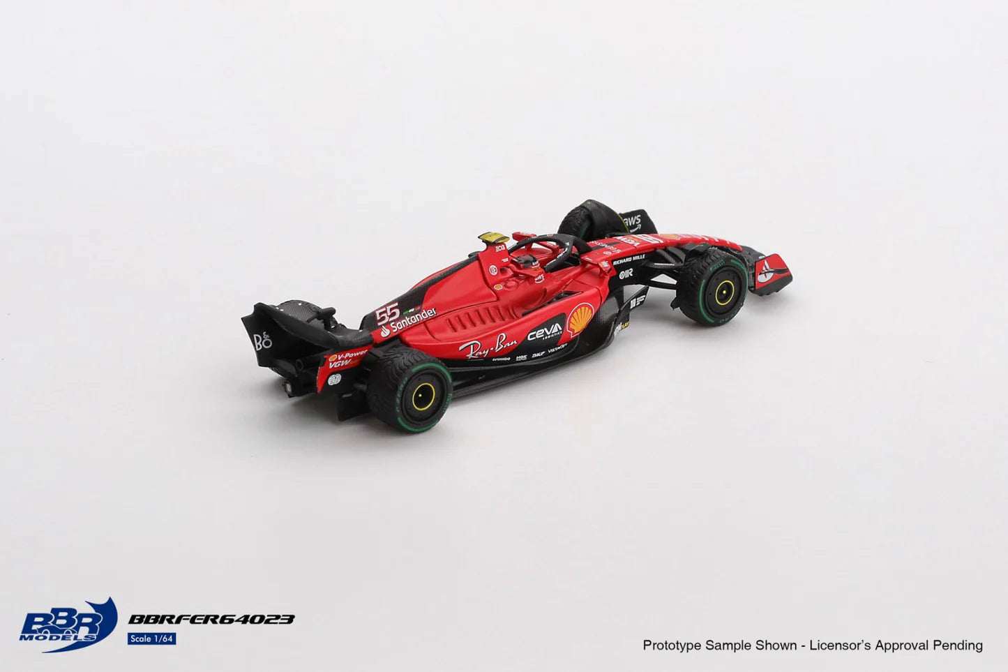 BBR 1/64 Ferrari SF23 #55 C. Sainz 2023 Monaco GP (BBRFER64023)