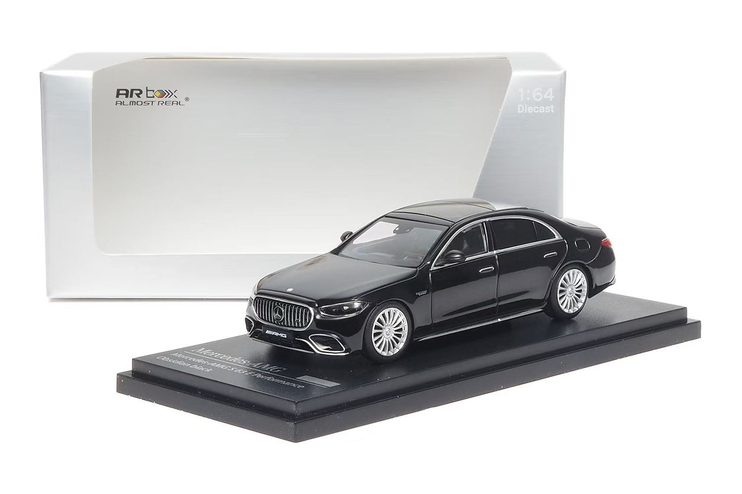 AR Box 1:64 Mercedes Benz S Class MK7 W223 AMG S63 E-Performance 2023 Edition Obsidian Black Official Licensed