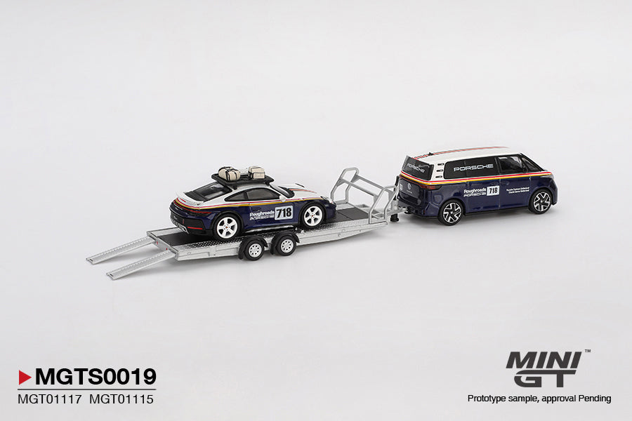 Mini GT 1:64 Porsche 911 Dakar #718 / Volkswagen ID. Buzz Porsche Centrum Gelderland Roughroads Set (MGTS0019)
