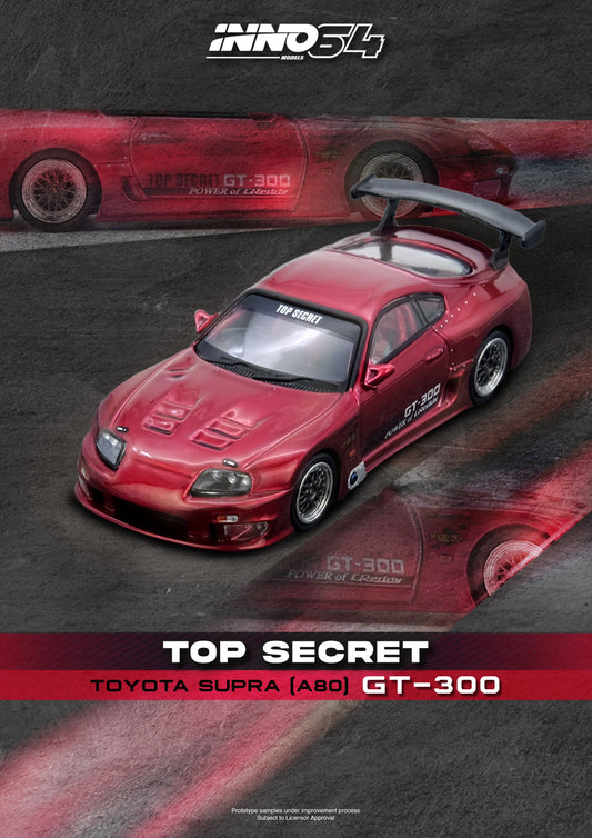 INNO64 1:64 TOYOTA SUPRA (A80) TOP SECRET GT300 Red (IN64-A80TS-RED)