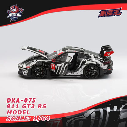 Demon King Auto 1:64 911 GT3 RS (992) Skeleton Rexy Dinosaur #77 (Openable Front Hood + Doors) in Premium Box Packaging