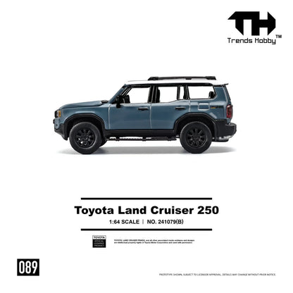 Trends Hobby 1:64 Toyota Land Cruiser 250 Blue Openable Hood Detailed Engine Toyota Official Licensed