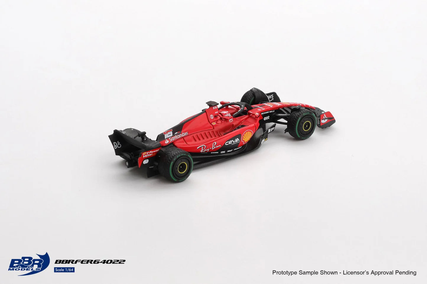 BBR 1/64 Ferrari SF23 #16 C. Leclerc 2023 Monaco GP (BBRFER64022)
