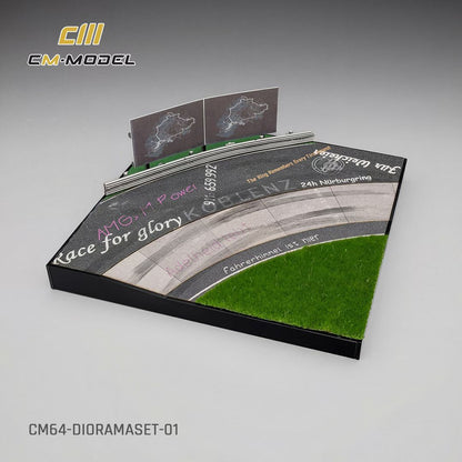 CM Model 1:64 Pagani Zonda R Evolucion Track Version Black Dry Carbon with Nurburgring Diorama Full Set (Pagani Official Licensed)