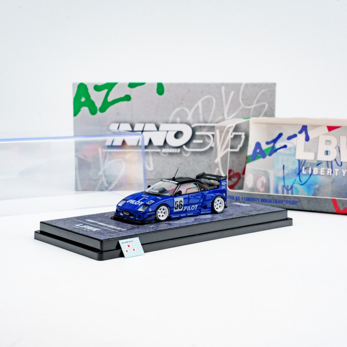 INNO64 1:64 MAZDA AZ-1 LIBERTY WALK LB40 PILOT in Premium Box Packaging (IN64-LBWK-AZ1-01)
