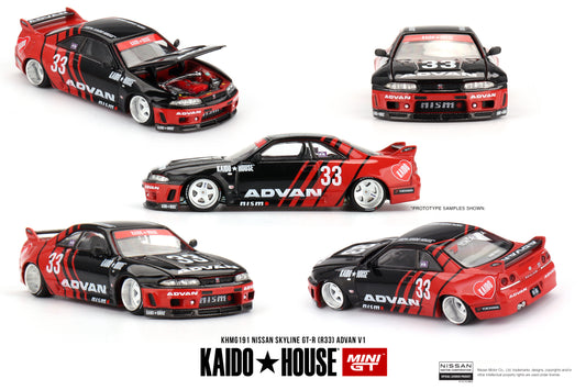 Mini GT 1:64 Nissan Skyline GT-R (R33) Kaido Works ADVAN Kaidohouse (KHMG191)