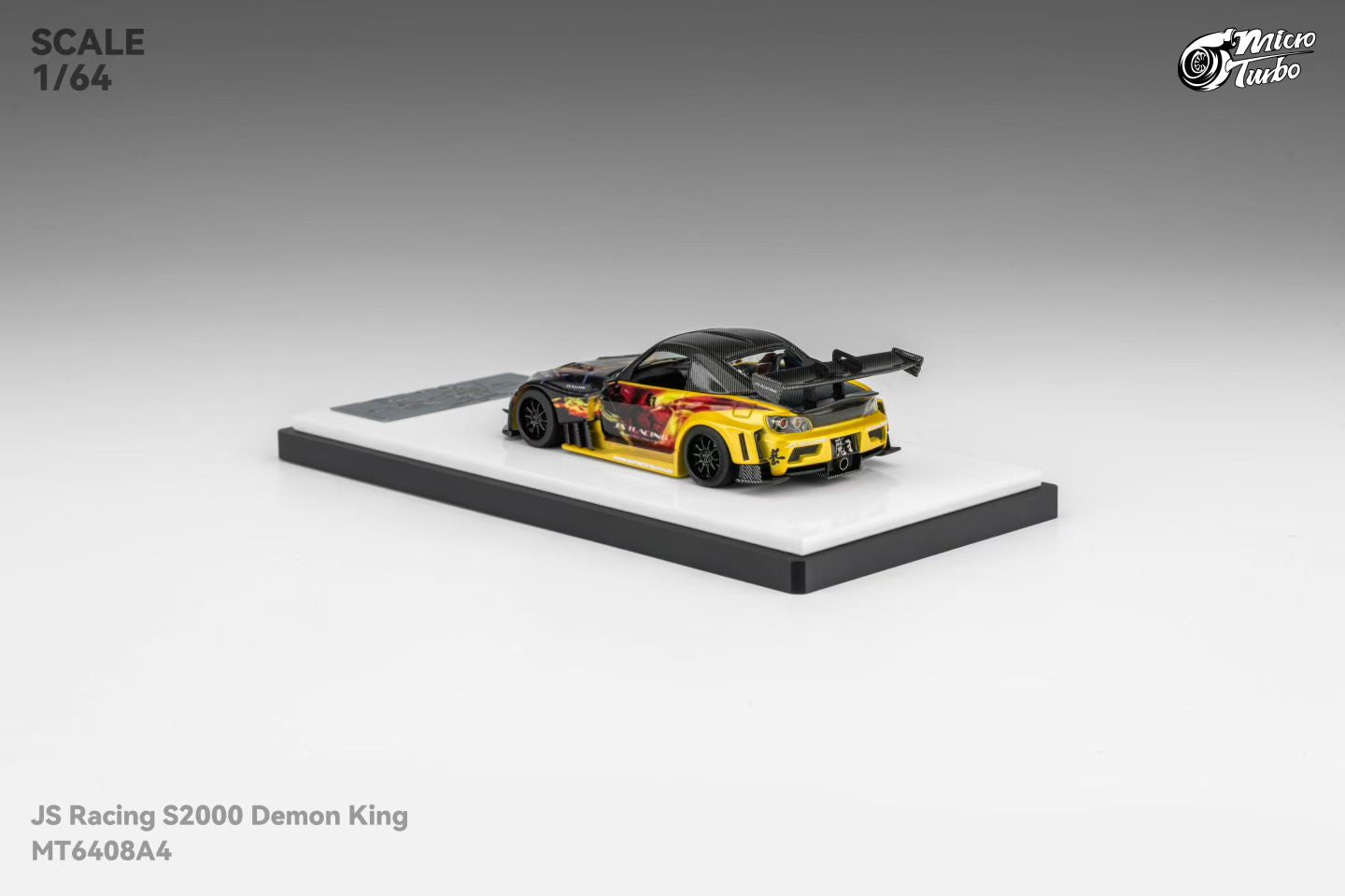Micro Turbo 1:64 Honda S2000 Demon King AP1 J's Racing Custom China APA XOP 2025 Special Edition (Openable Engine Hood + Removable Engine + Magnetic Removable Wing)