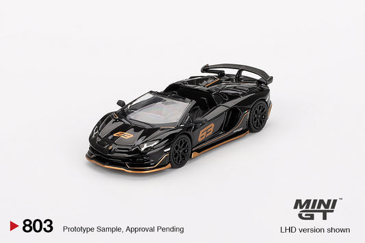 Mini GT 1:64 Lamborghini Aventador SVJ 63 Roadster Nero Aldebaran (MGT00803-CH)