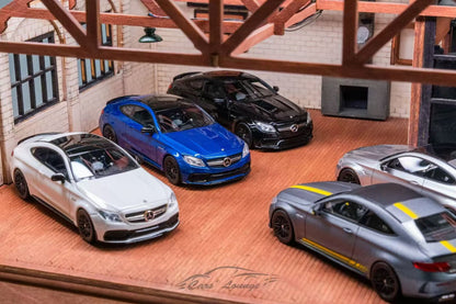 [Premium Resin Model] Car Lounge 1:64 Mercedes-Benz C63S Coupe C-Class W205 Brilliant Blue Premium Box Packaging (Limited to 399 Pieces)