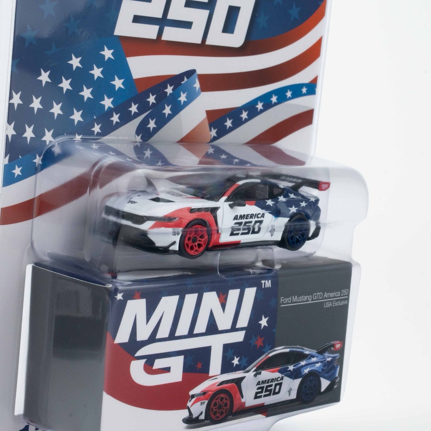 Mini GT 1:64 Ford Mustang GTD America 250 USA Exclusive (MGT01301-BLCH)