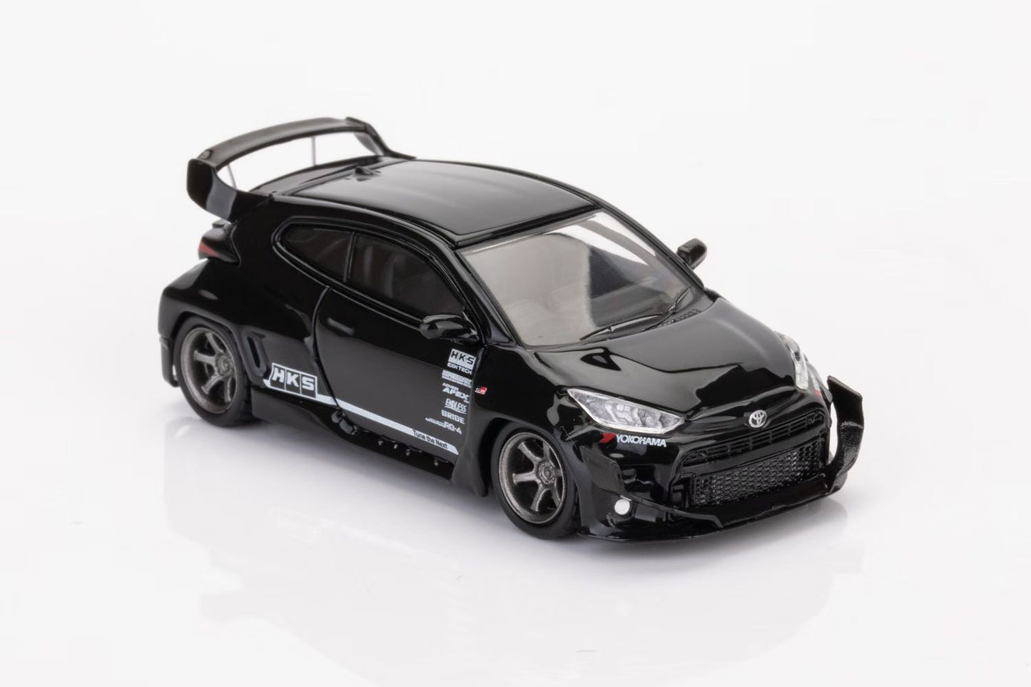 Fuji 1:64 Toyota GR Yaris Pandem Rocket Bunny Wide Body Hot Hatch HKS Black Limited 499 Pieces