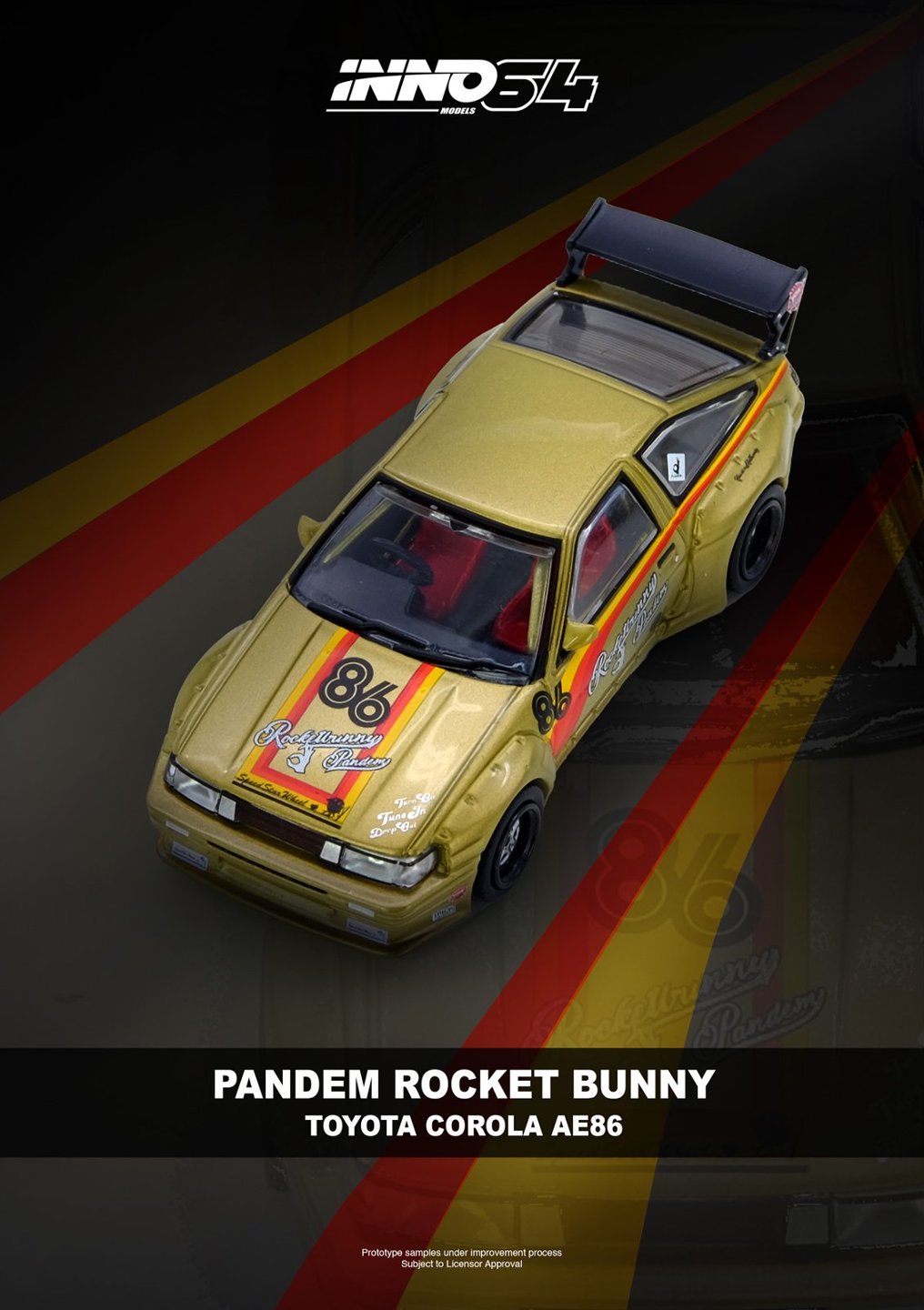 INNO64 1:64 PANDEM ROCKET BUNNY AE86 Levin (IN64-AE86P-GLD)