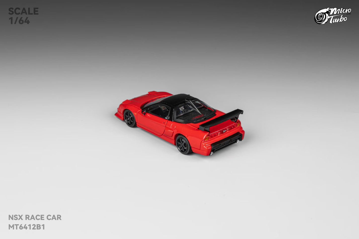 Micro Turbo 1:64 Honda NSX NA1 Race Car Classic Red Limited 999 Pieces (Folding Head Lights + Openable Engine Hood + Removable Detailed Engine)