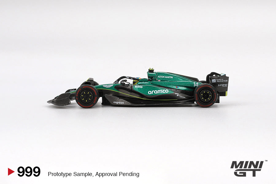 Mini GT 1:64 Aston Martin AMR24 #14 Fernando Alonso 2024 F1 2024 Bahrain GP (MGT00999-CH)