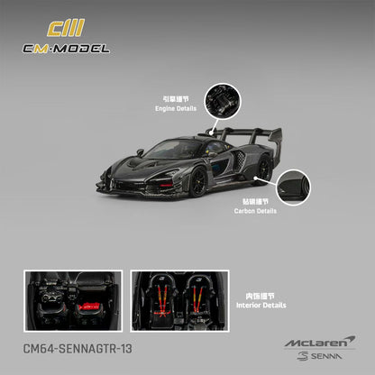 CM Model 1:64 McLaren Senna GTR Metallic Grey McLaren Official Licensed