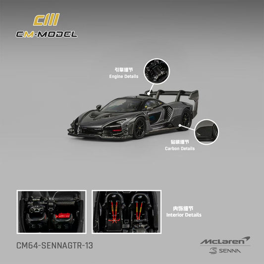 CM Model 1:64 McLaren Senna GTR Metallic Grey McLaren Official Licensed