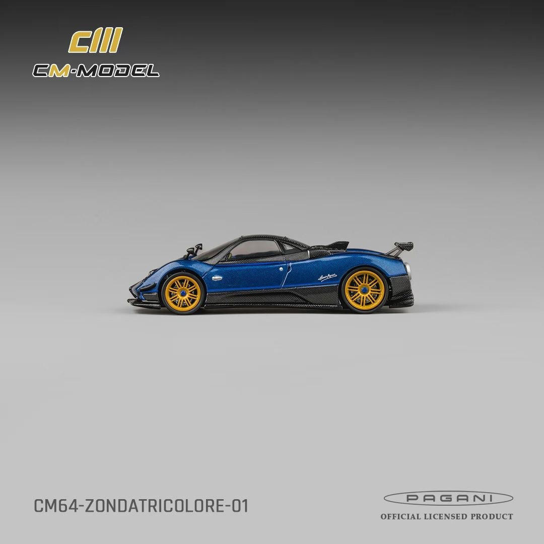 CM Model 1:64 Pagani Zonda Tricolore Carbon Blue Pagani Official Licensed