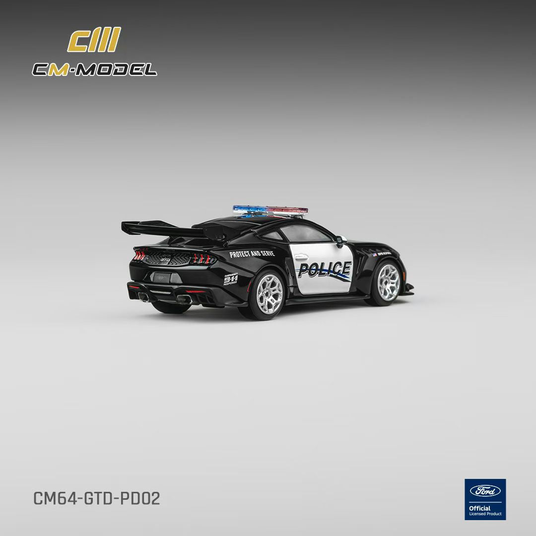 CM Model 1:64 Mustang Mk7 S650 GTD High Tail Spoiler Police Car