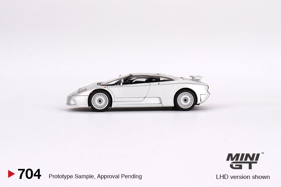 Mini GT 1:64 Bugatti EB110 GT Grigio Chiaro LHD (MGT00704-CH)