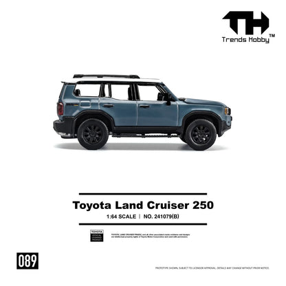 Trends Hobby 1:64 Toyota Land Cruiser 250 Blue Openable Hood Detailed Engine Toyota Official Licensed