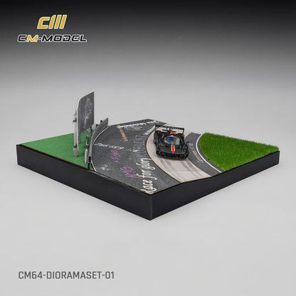 CM Model 1:64 Pagani Zonda R Evolucion Track Version Black Dry Carbon with Nurburgring Diorama Full Set (Pagani Official Licensed)