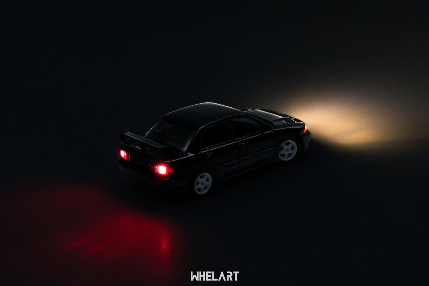 Whelart 1:64 Mitsubishi Lancer Evolution III Black LED Head and Back Lights with Car Key Shape Controller in Premium Box Packaging (Official Licensed)