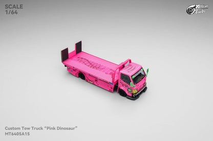 Mega Gear 1:64 Hino 300 Series MK2 Custom Extendable Tow Truck Flat bed Livery Tyrannosaurus Roxy Pink (Limited to 2 per customer/ address)