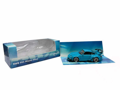 Model Model 1:64 RWB 993 Miami Blue in Paper Box Packaging