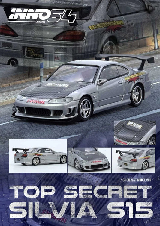 INNO64 1:64 Nissan TOP SECRET Silvia (S15) Silver (IN64-S15TS-SIL)