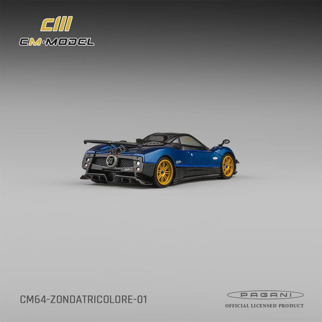 CM Model 1:64 Pagani Zonda Tricolore Carbon Blue Pagani Official Licensed