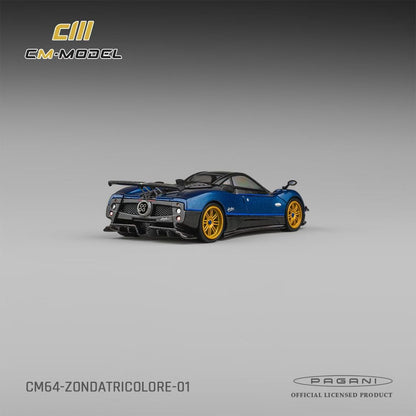 CM Model 1:64 Pagani Zonda Tricolore Carbon Blue Pagani Official Licensed