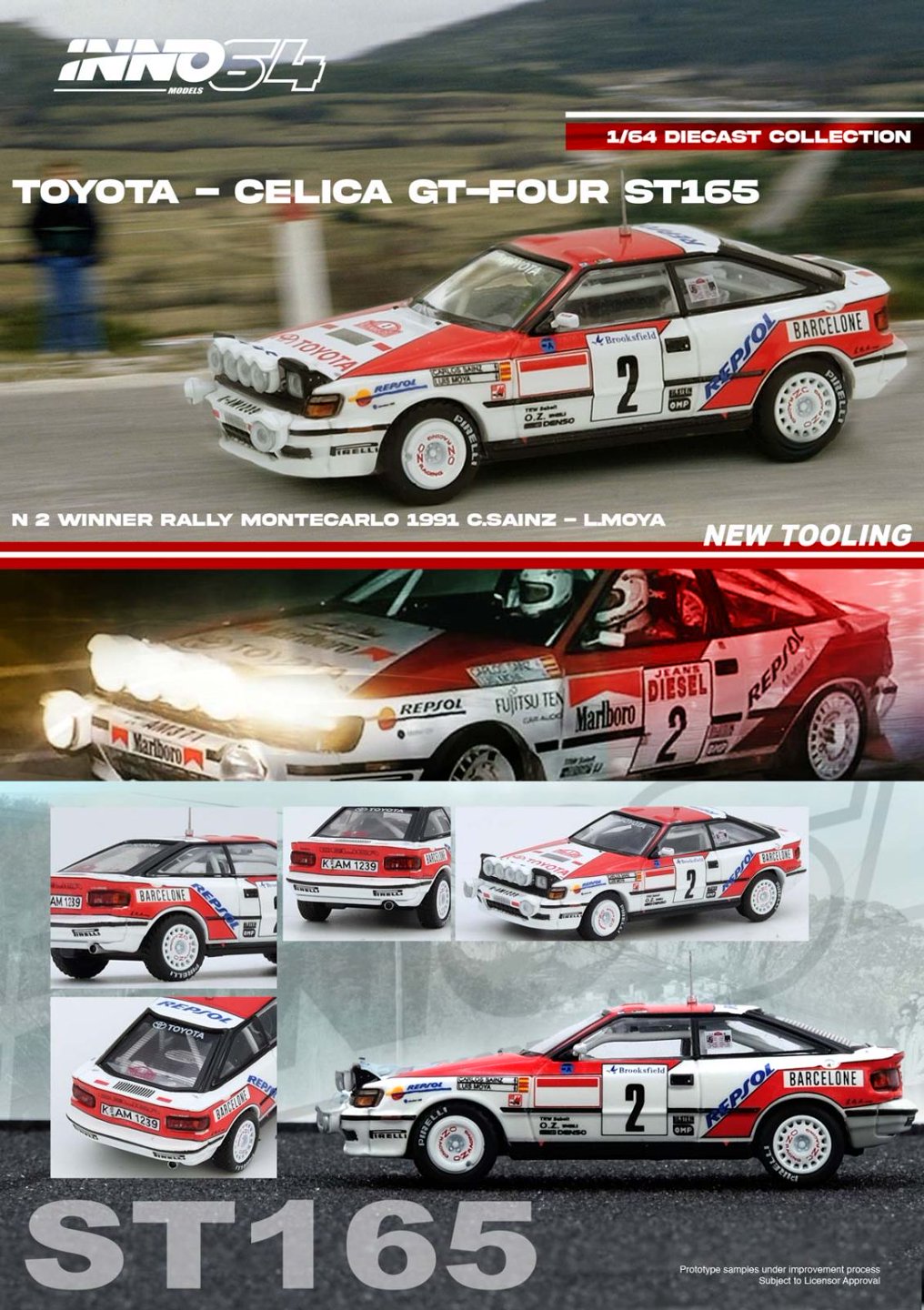 INNO64 1:64 TOYOTA CELICA GT-FOUR (ST165) (IN64-ST165R-91MCW)