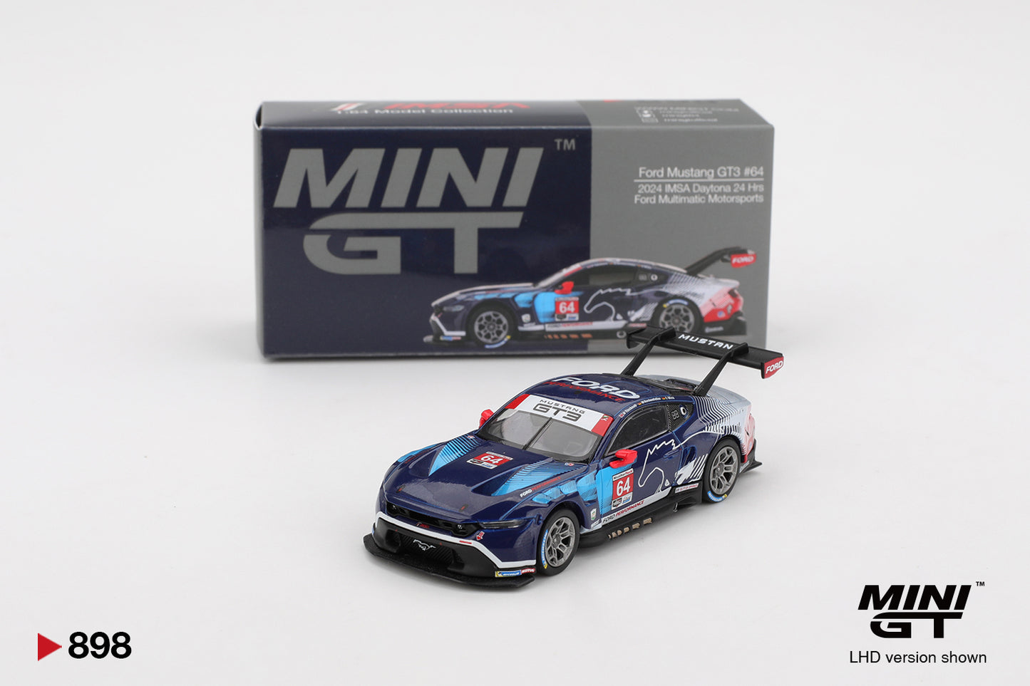 Mini GT 1:64 Ford Mustang GT3 #64 Ford Multimatic Motorsports 2024 IMSA Daytona 24 Hrs (MGT00898-CH)
