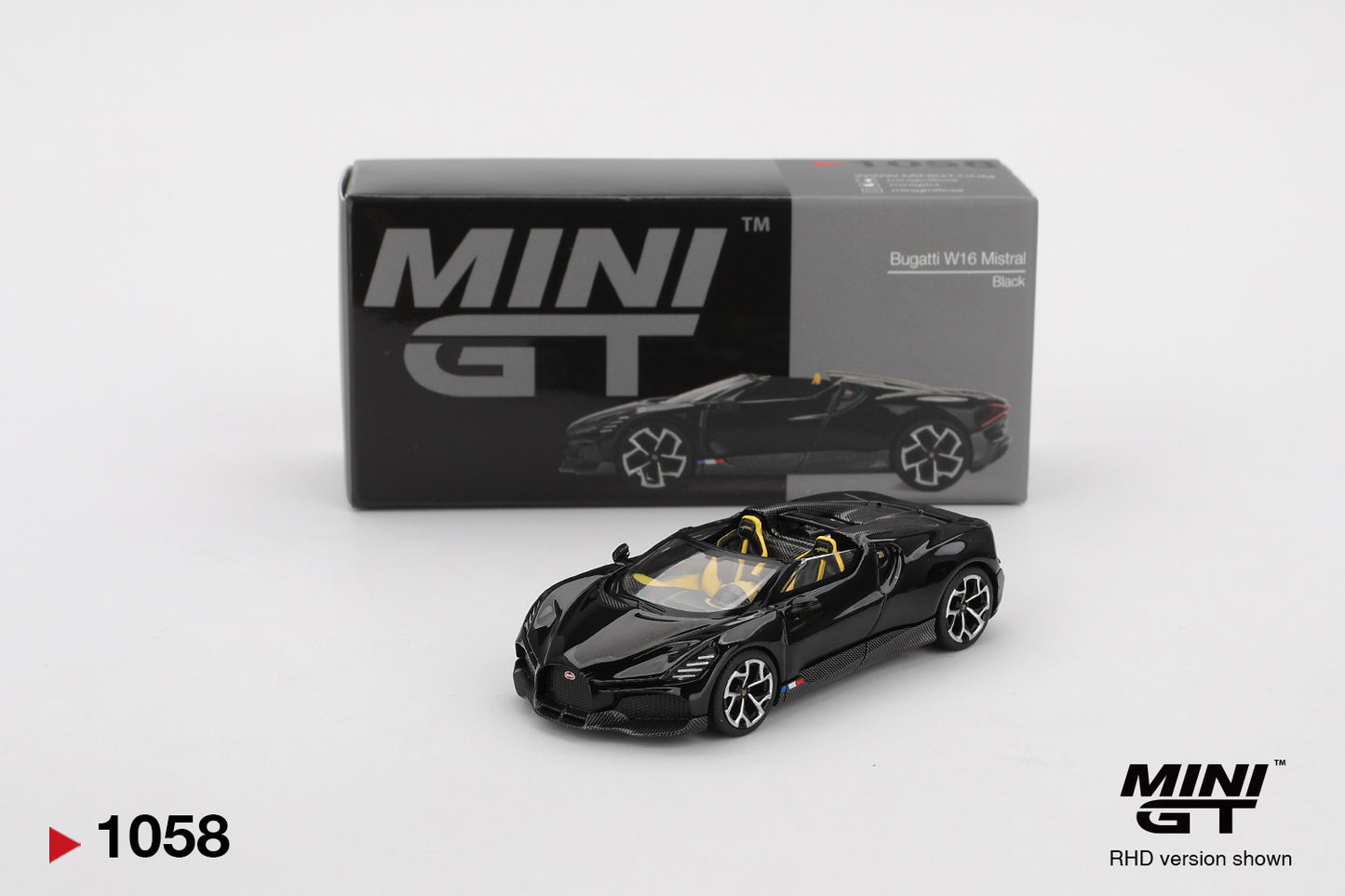Mini GT 1:64 Bugatti W16 Mistral Black (MGT01058-CH)
