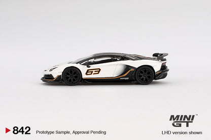 Mini GT 1:64 Lamborghini Aventador SVJ 63 Bianco Asopo (MGT00842-CH)