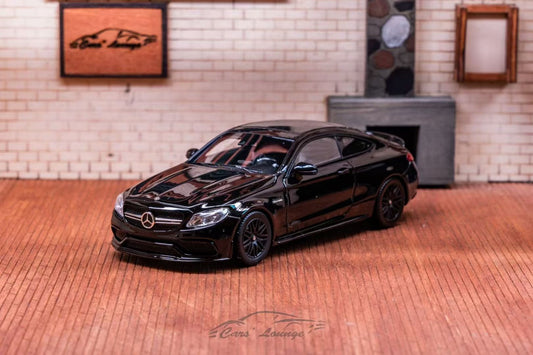 [Premium Resin Model] Car Lounge 1:64 Mercedes-Benz C63S Coupe C-Class W205 Obsidian Black Premium Box Packaging (Limited to 399 Pieces)
