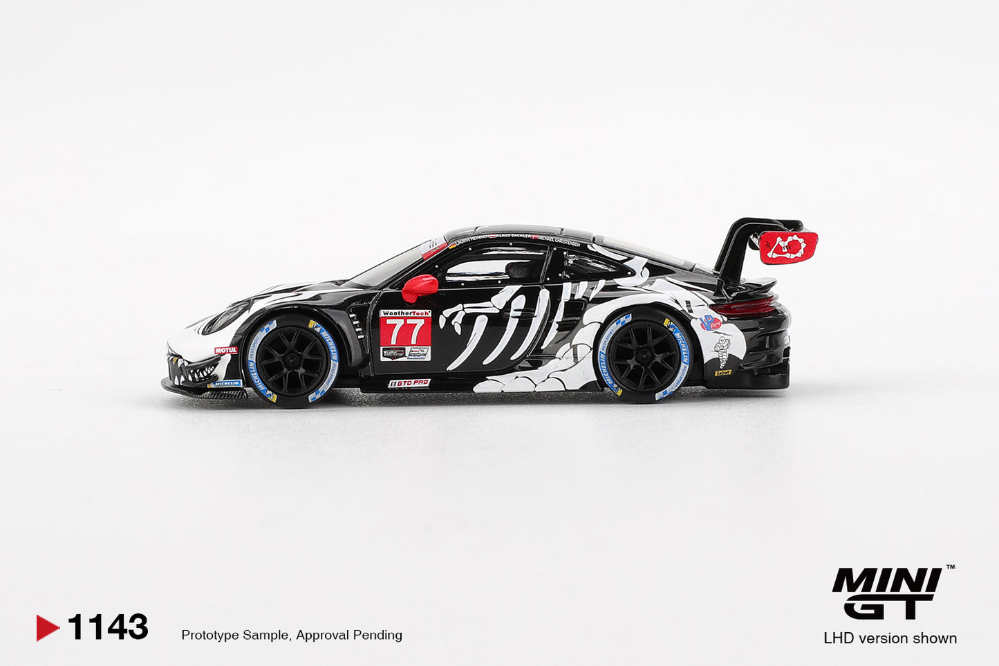 [3 Cars Bundle] Mini GT 1:64 Porsche 911 GT3 R #77 AO Racing 2025 IMSA Petit Le Mans in Paper Box Packaging (MGT01143-CH)  + [Premium Resin Model] Fine Works 1:64 Aventador LP700-4 Black White Panel Lines+ Fine Works 1:64 Camaro Transformers White