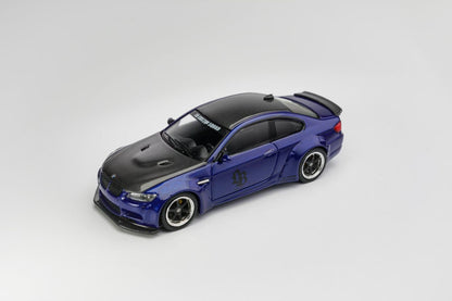 Fine Model 1:64 BMW M3 E92 LB-Works LBWK Metallic Blue with Decal Sticker