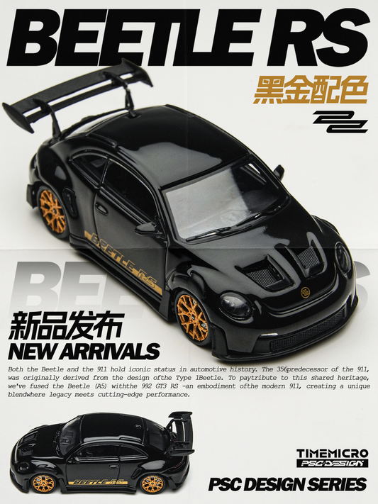 Time Micro X PSC Design 1:64 Volkswagen Beetle RS Black Gold