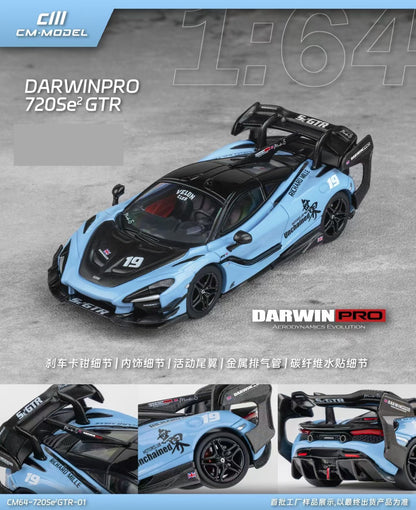 CM Model 1:64 McLaren DARWIN PRO 720Se² GTR Unchained Blue - McLaren Official Licensed