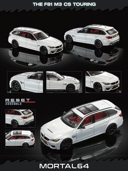 Mortal 1:64 M3 F81 CS Touring Wagon Pearl White in Premium Box Packaging