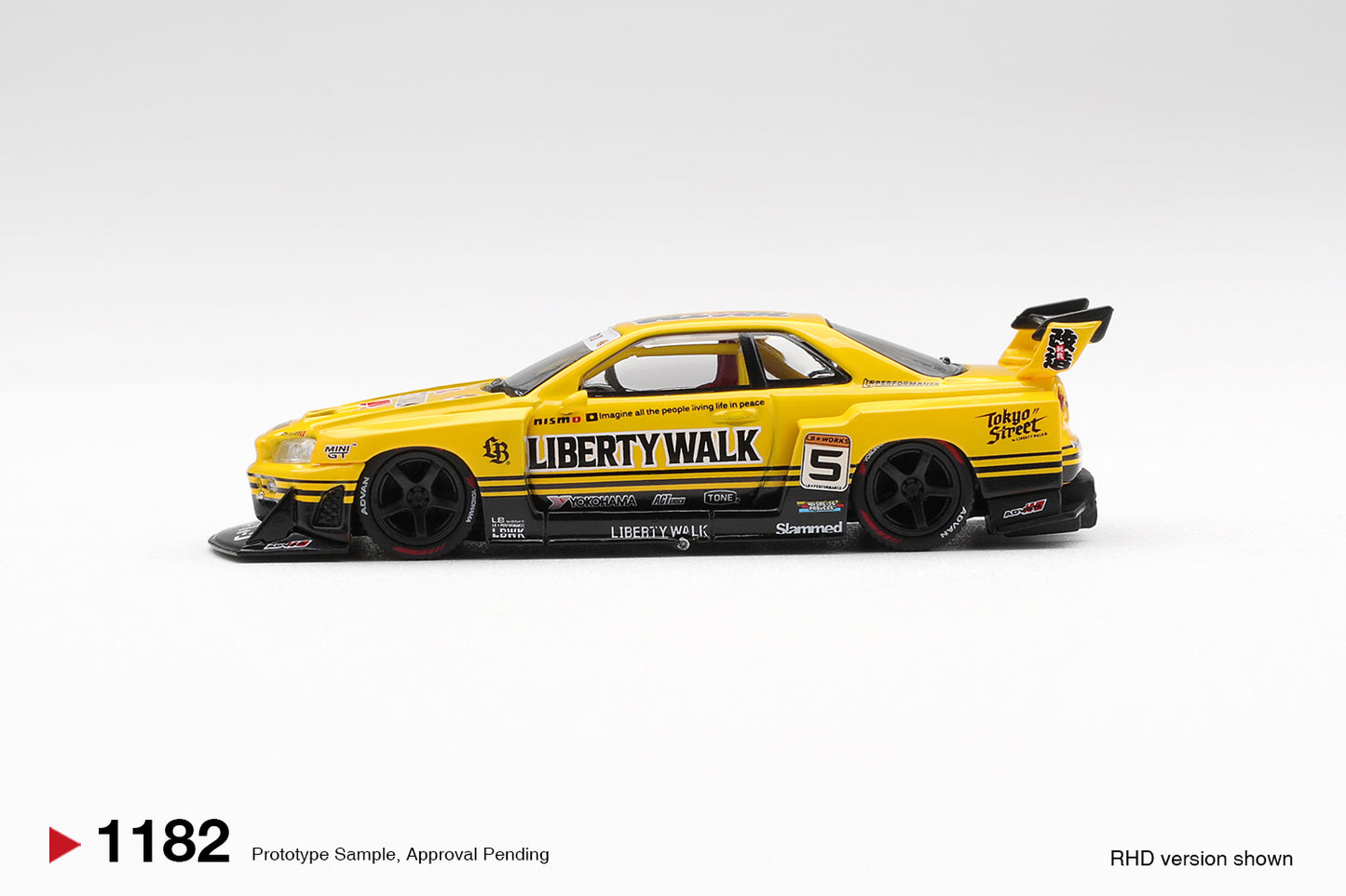 Mini GT 1:64 Nissan LB-ER34 Super Silhouette SKYLINE Sport Yellow (MGT01182-CH)