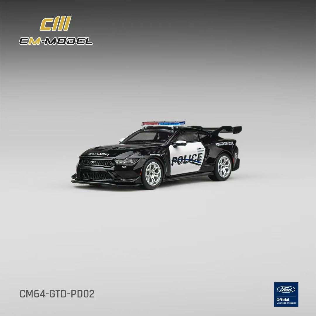CM Model 1:64 Mustang Mk7 S650 GTD High Tail Spoiler Police Car