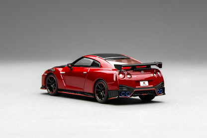 Motorhelix 1:64 Nissan GT-R R35 Special Edition 2022 NISMO Vibrant Red Openable Front Hood Detailed Engine Official Licensed (Premium Box Packaging)