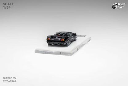 Micro Turbo 1:64 Diablo SV Metallic Black (Foldable Pop Up Head Lights + Opening Hood + Engine Part + Exhaust Details + Attachment)