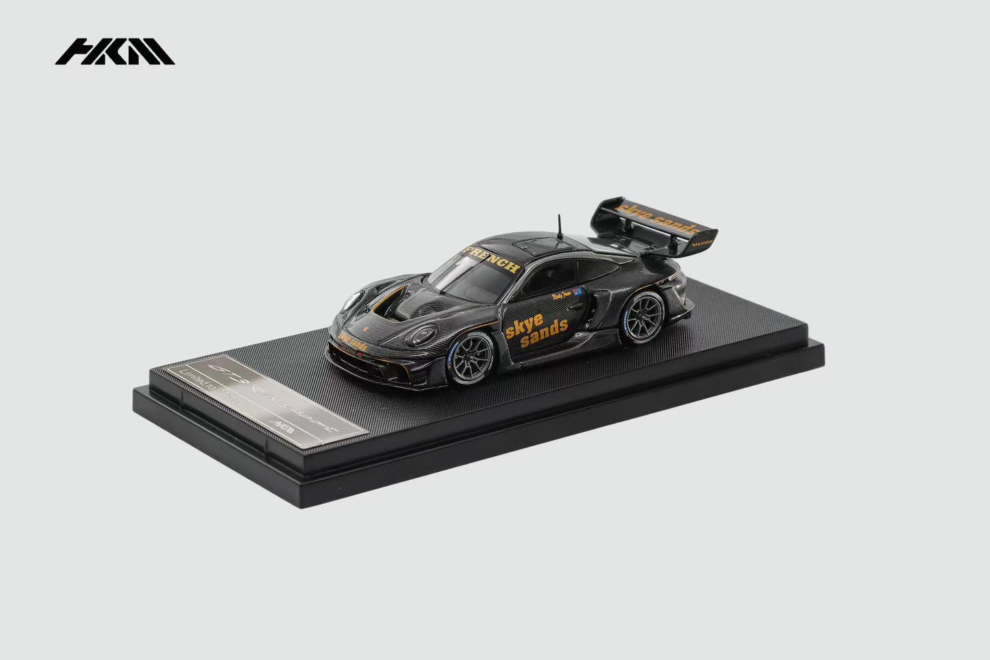 HKM 1:64 911 (992) GT3 R Rennsport Single Seat Track Edition Brumos Spoiler Skye Sands Black Carbon