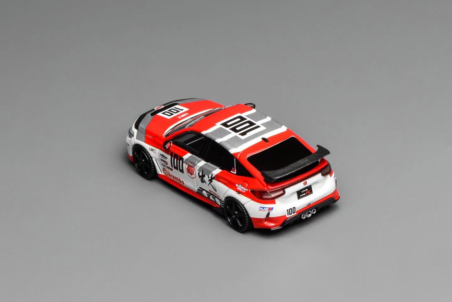 Motorhelix 1:64 Honda Civic Type-R FL5 Idemitsu Motion 100 Openable Front Hood Detailed Engine - Honda Official Licensed