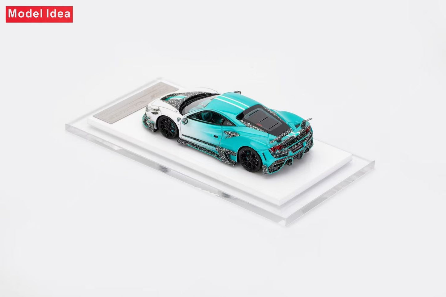 [Premium Resin Model] Model Idea 1:64 Ferrari F8 Tributo Mansory Custom F8XX Blue White Limited to 299 Pieces
