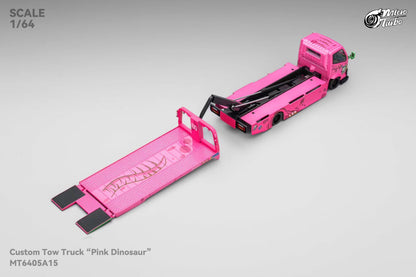 Mega Gear 1:64 Hino 300 Series MK2 Custom Extendable Tow Truck Flat bed Livery Tyrannosaurus Roxy Pink (Limited to 2 per customer/ address)